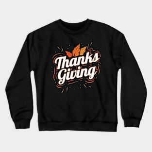 Brown Leaves Logo for Thanksgiving Crewneck Sweatshirt